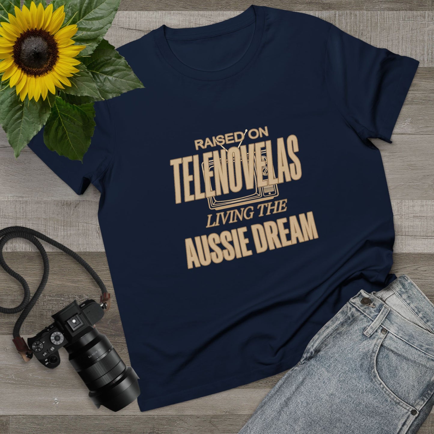 Raised on Telenovelas Living the Aussie Dream T-Shirt | Funny Latino Tee Australia